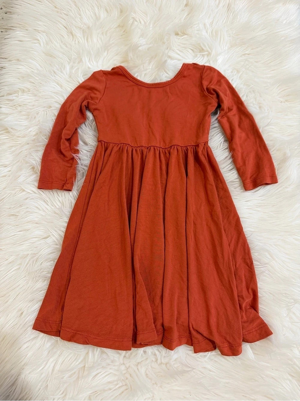 Kyte BABY Long Sleeve Twirl Dress Orange 18-24M